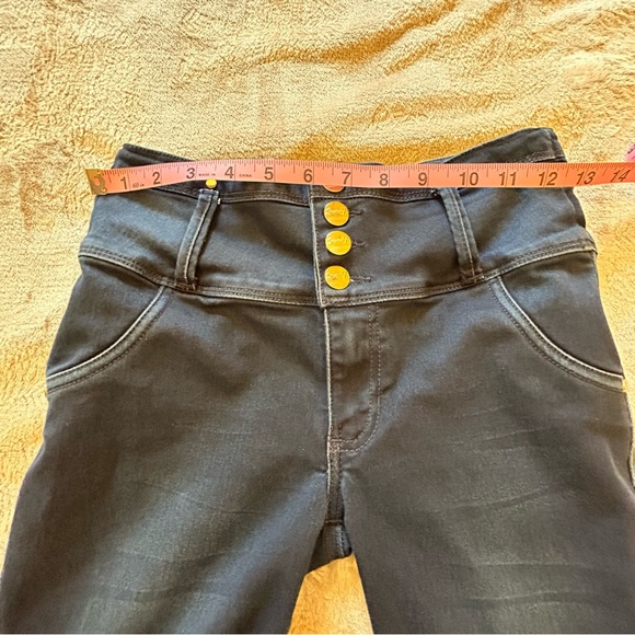 Seven7 blue 4 button fly jeans 10 push-up Size 6 - Picture 9 of 11